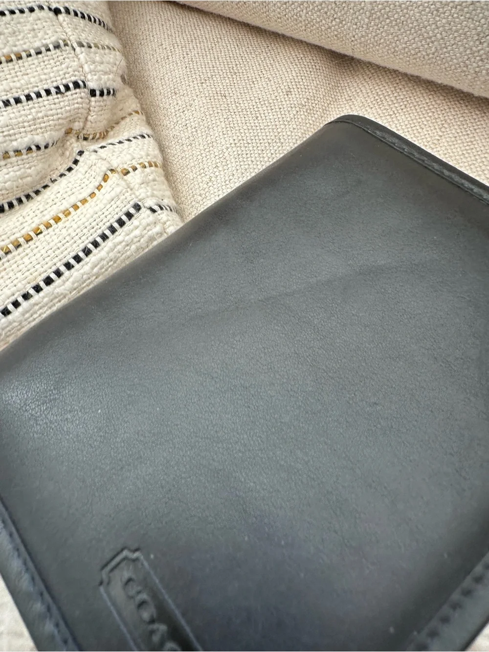 Coach Black Leather Zip-Around Wallet PDA Organizer Tech